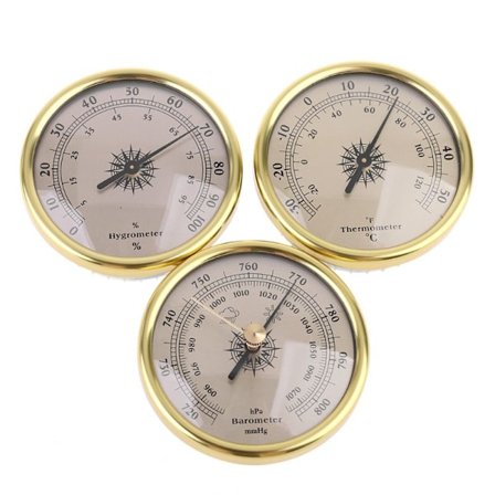 3 i 1 Termometer Hygrometer Barometer 72mm för Fartyg/Fabrik/Laboratorium/Hem för Väderprognos Lätt Vikt