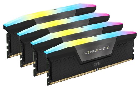 Corsair DDR5 5600MHz 128GB (4x32GB) DIMM Unbuffered Std PMIC XMP 3.0 VENGEANCE RGB DDR5 Black Heatsp