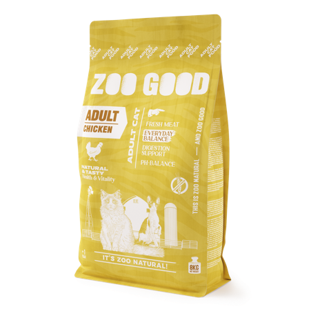 ZOO GOOD - Adult - Kornfri kylling 8 kg - Katt - Kattefôr & kattemat - Tørrfôr for katt - ZOO.no