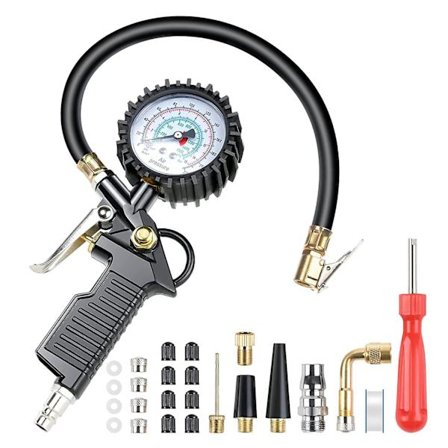 Bil Dekk Trykkmåler 220 Psi Dekk Pumpe Med Ventilkjerne Verktøy Luftkompressor For Bil Motorsykkel