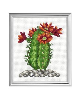 Broderipakke Bilde Kaktus Oransje blomster - Permin