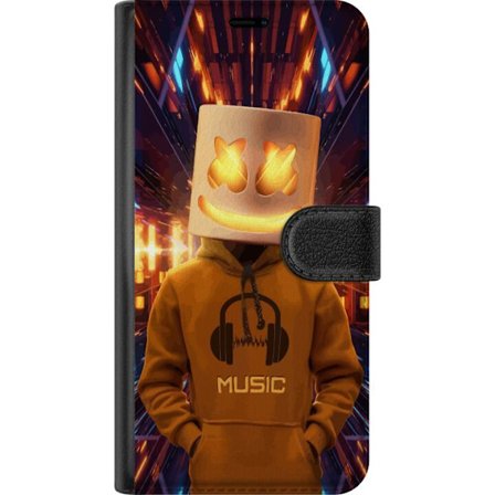 Kompatibel Tegnebogsetui til Xiaomi Xiaomi 15 DJ-figur med lysende hjelm og hættetrøje i futuristisk musikmiljø med neonlys.