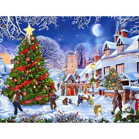 Jouluaiheinen timanttimaalaussetti aikuisille, talvinen 5D-timanttimaalaus