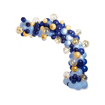 Marineblå Ballonbue Kit - 133stk Marineblå og Guld Ballon Garland Kit med Guld Konfetti Ballon, DIY Ballonbue