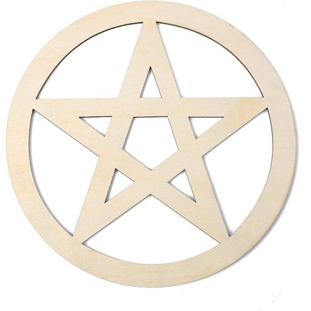 1 kpl Puinen pentagrammi seinäkoriste Kaiverrettu pentagrammi