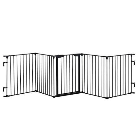 Rootz 2-i-1 Barrier Hundekravlegård - Kæledyrshegn - Sikkerhedslåge - Sikker og foldbar - 300 cm x 3 cm x 74,5 cm Fuldt forlænget