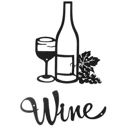 Rautaviinipullon Malja Seinäkoriste Metalli Minimalistinen Moderni Abstrakti Seinäkoriste