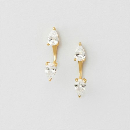 Jacket Drop Studs - 18K GULLBELAGT STERLINGSØLV