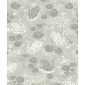 Littlephant Dusty Blue Swans Wallpaper One Size - Home accessories - One size - Green