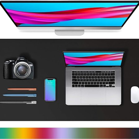 Läderunderlägg för skrivbord, musmatta, kontorsunderlägg, svart