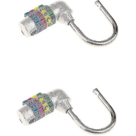 2 stk. 4-bogstavs kombination hængelås 4-bogstavs kode adgangskode lås - Sølv (hy)