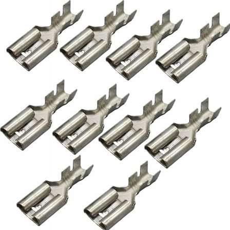 Isolert Hunnkontakt 6,3Mm – Enkel Montering | 10 Stk | Universell for Standardkabler