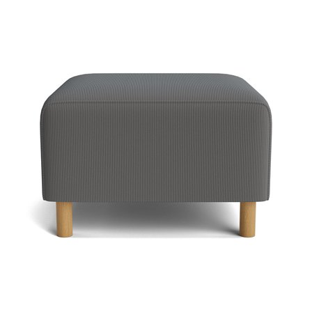 Seam Pouf Hocker in Lisboa Anthrazit mit Cord-Optik, moderner Polsterhocker 45cm, bequeme Polsterung und stabile Füße für Ihr Wohnzimmer