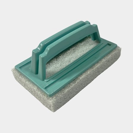 Scrub sponge with handle 1852-Marine, 14.5 x 9 x 7 cm, coarse, green