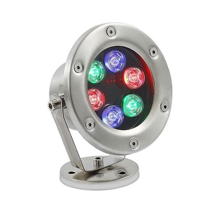 Rostfritt stål fontänljus LED justerbar vinkel Ip68 undervattensljus AC 12v Rgb flerfärgad Ch