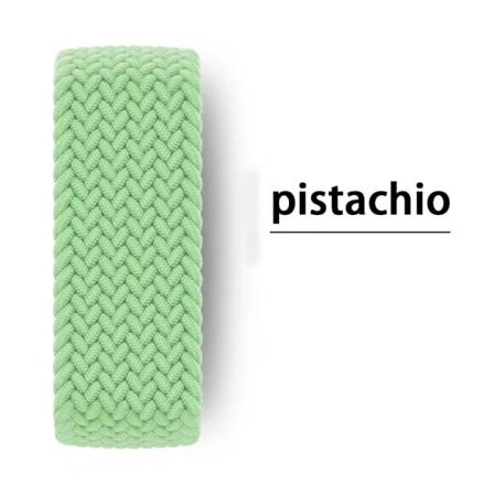 Flätad Solo Loop-rem för Apple Watch Band 45mm 44mm 41mm 40mm 42mm 38mm Nylon iwatch Series 9 8 7 5 SE 6 Ultra 49mm 12 pistachio M