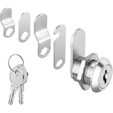 Cylinder 16mm Sikkerhedspostkasselås med 5 Forskellige Låseplader og 2 Nøgler, Kabinet Cam Lås, Skab, Værktøjskasse, Arkivskab