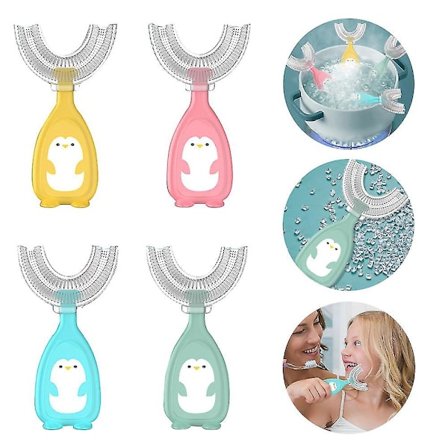 Barn U-formad Tandborste Silikon U-formade Manuella Tandborstar Barn Tränings Tandborste[D]