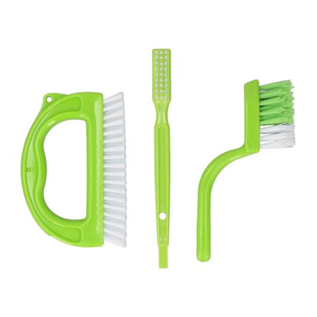 3 stk fugebørste rengjøringsverktøy for fliser, fuge, stiv rengjøring for dusj, bad, kjøkken, sømmer, gulvlinjer