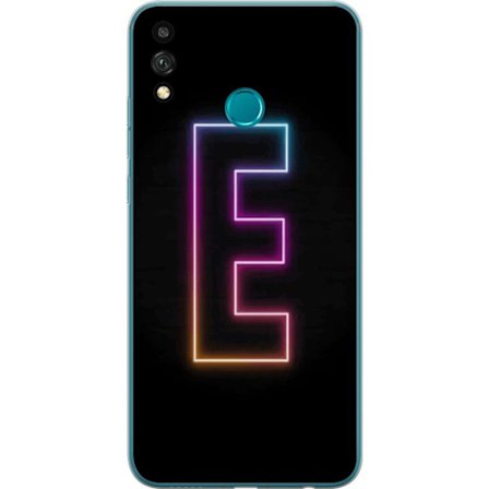 Kompatibelt Mobildeksel til Honor Honor 9X Lite Minimalistisk neonbokstav E i lyse farger mot mørk bakgrunn i moderne og elegant design
