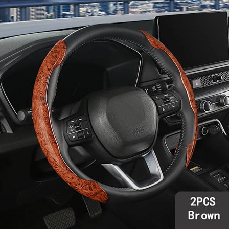 Universal bil trä rattkåpa d-formad rund ratt skyddskåpa halkfri bil interiörtillbehör