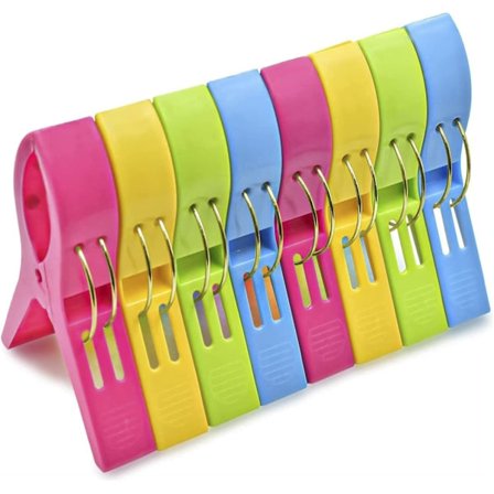 8 st plastklädnypor, stora strandklädnypor för handdukar, stor vindskyddsklämma för badlakan, filt, handduksklämmor 12×8,2×2,3 cm