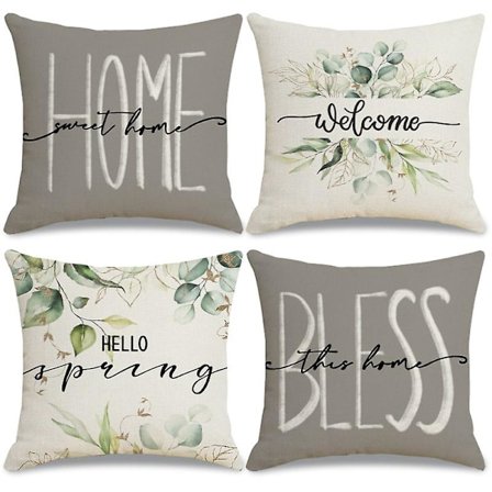 4 kpl kaunis tyynynpäällinen, 45 x 45 cm tyynynpäällinen sohva auto koti koristeellinen tyynyliina (4 eri tyyliä)