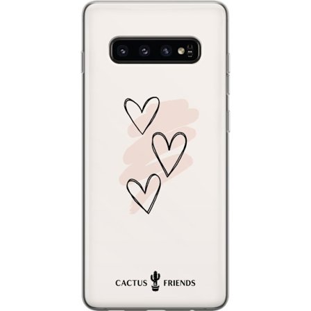 Kompatibelt Mobildeksel til Samsung Samsung Galaxy S10 Cactus and Friends - Soft Romance Sketch