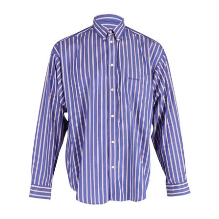 Balenciaga Vintage Pre-owned Oversized Stripe Shirt Cotton Blå, Herre Vintage Overdele