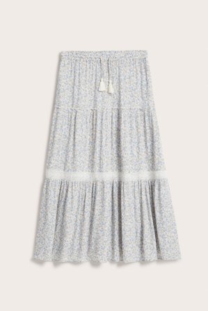 Newbie | Długa spódnica w drobne kwiaty Newbie Woman Offwhite M | Offwhite