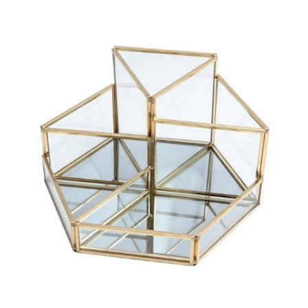 UNIQ Geometrisk Makeup Organiser - Guld