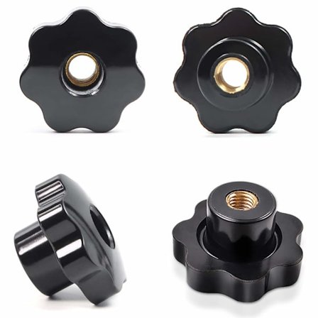 8 stk. Tre Gummihåndtak Stjernehåndtak Plommehåndtak Skrue Borret