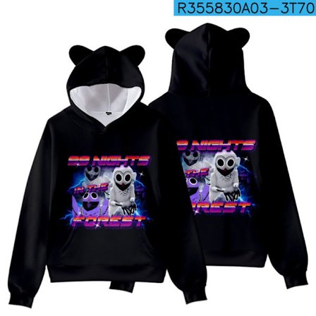 99 netter i skogen Katteører Hettegenser | Søt trykt genser for barn og voksne | Spilltemaklær*5 stiler*140 5 stiler 140