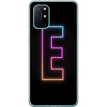 Kompatibel Mobilcover til OnePlus OnePlus 8T Minimalistisk neonbogstav E i lyse farver mod mørk baggrund i moderne og stilren design