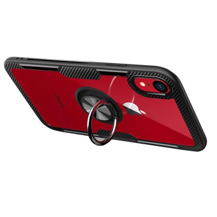 Iphone Xr - Genomtänkt Skal Med Ringhållare Svart/svart