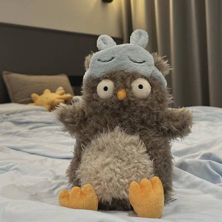 Søt Øyemaske Audrey Ugle Dukke Internet Kjendis Plysj Leketøy Ferie Bursdagsgave 15cm