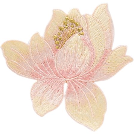1 stk. (beige) 8x8 cm lotusbuket broderi stofmærke strygemærke tilbehør reparationsbidrag nyt produkt