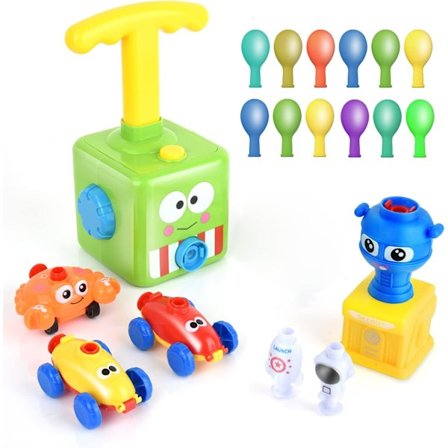 Motorisert bil med oppskytingsrampe leketøy for barn luft treghetsballong pumpebiler racer kreativt kjøretøy leketøy for barn beste leker gave til 