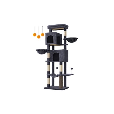 Rootz Cat -raapimistolppa - Kissapuu - Kissan huonekalut - 3-kerroksinen - Lastulevy - Pehmo - Sisal - 57cm x 45cm x 175cm