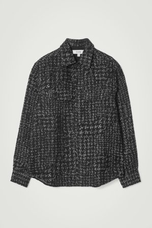 COS Männer Bouclé Hemdjacke Mit Hahnentrittmuster in Schwarz