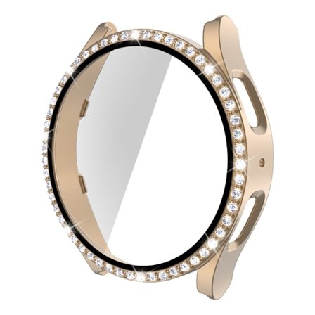 Samsung Galaxy Watch 5 (44mm) rhinestone décor cover with tempered glass - Rose Gold
