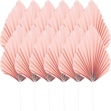 20 stk Palmeformede Cupcake Dekorative Pinner Kakedekorasjon Kakeinnstikkskort Kakepynt Festtilbehør Pink 24X12X1CM