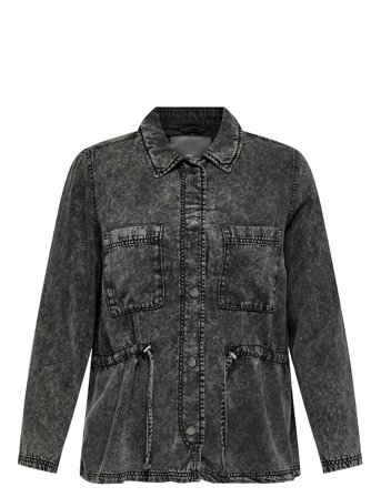 Carkenya Life Acid Wash Jacket Otw Black ONLY Carmakoma