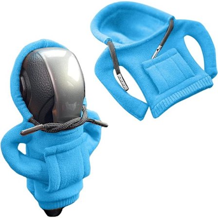 (Blå) Gear Knob Hoodie, Gear Knob Cover, Gear Lever Hoodie Cover, Sjov Bil Gear Lever Hoodie D
