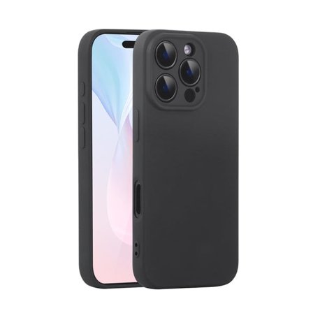 iPhone 12 Matt Svart Skal - Med Kameraskydd