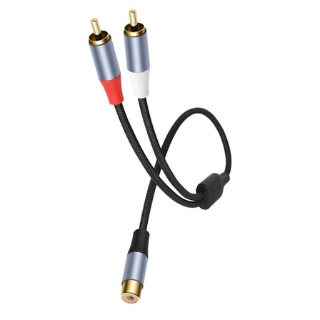 RCA-adaptrar 1 RCA hona till 2 RCA hane kort Y-splitter digital stereoljudkabel