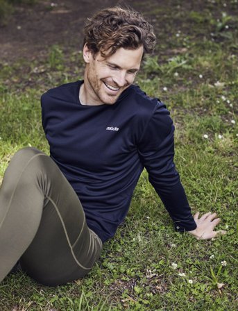 ZEBDIA Men L/S Sports Tee - Black - L