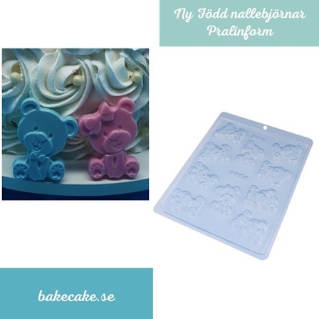 Pralinform Ny Född Nallebjörn - Chokladform - Baby Shower - BWB 9658