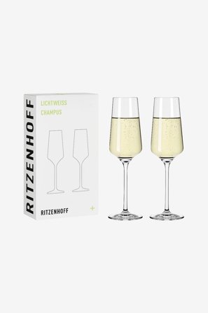 Ritzenhoff - Champagneglas Lichtweiss 2-pak - Transparent - Vinglas - Fra Homeroom