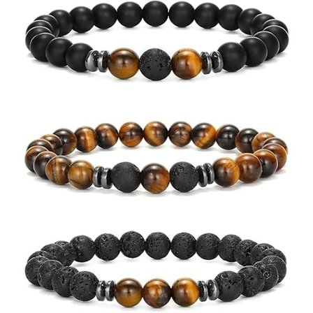 3-6 stk. 8 mm perlearmbånd til mænd og kvinder, armbånd af natursten